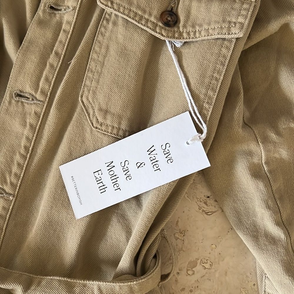 $228 NWT Boyish Anthropologie The Troy Coverall Khaki - Picture 5 of 5